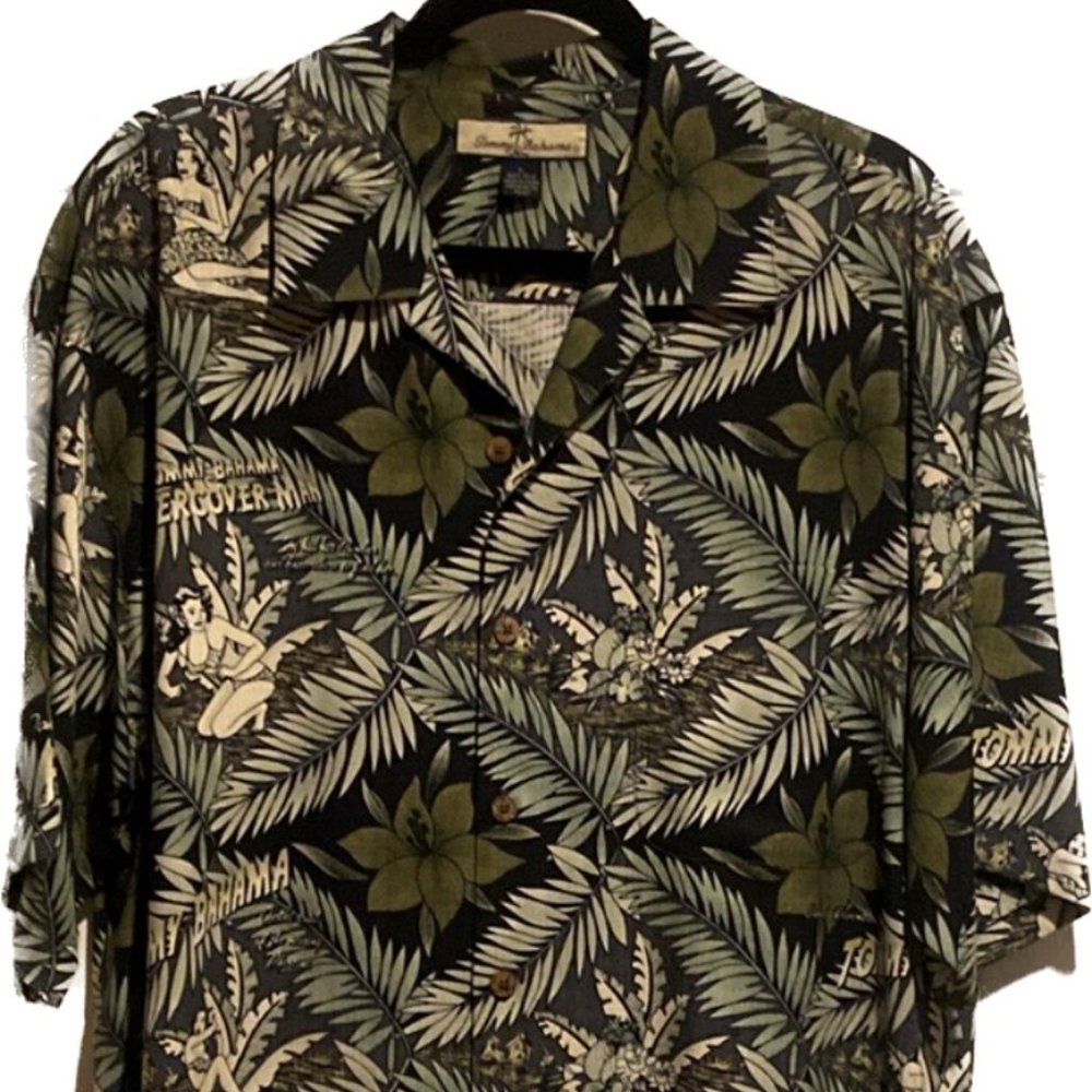 TOMMY BAHAMA MENS SILK SHIRT
